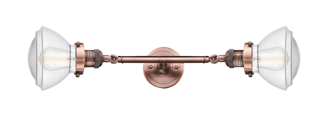 Innovations Franklin Restoration 208L-AC-G322 Bath Vanity Light 7 in. wide - Antique Copper