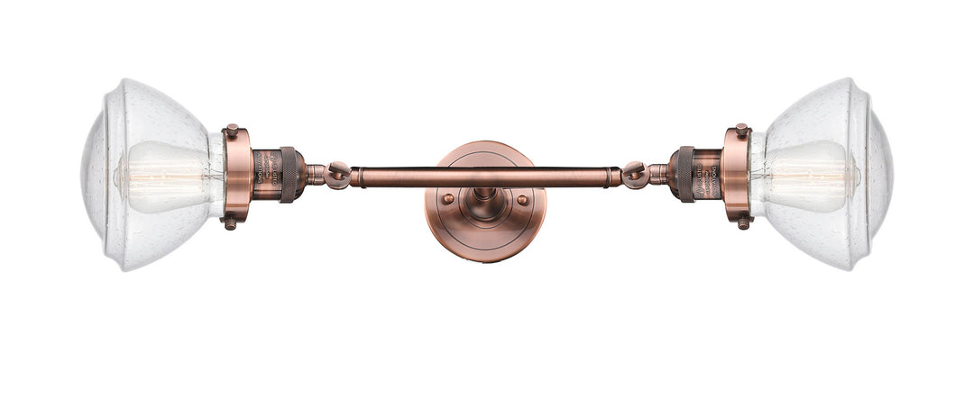 Innovations Franklin Restoration 208L-AC-G324 Bath Vanity Light 7 in. wide - Antique Copper