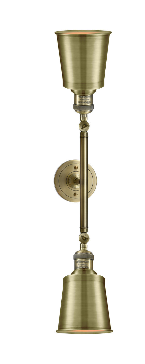 Innovations Franklin Restoration 208L-AB-M9-AB-LED Bath Vanity Light 6 in. wide - Antique Brass