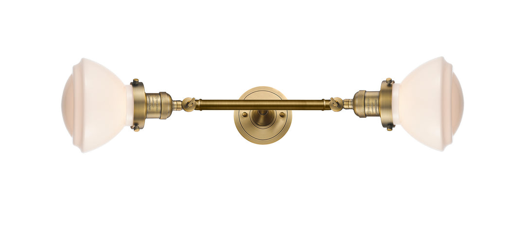 Innovations Franklin Restoration 208L-BB-G321 Bath Vanity Light 7 in. wide - Brushed Brass