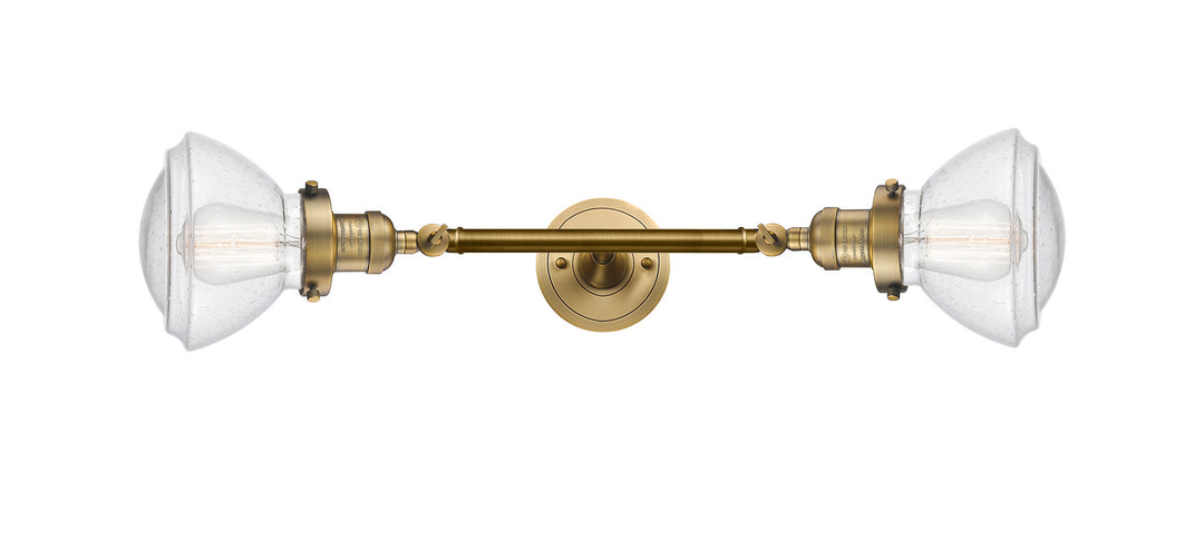 Innovations Franklin Restoration 208L-BB-G324-LED Bath Vanity Light 7 in. wide - Brushed Brass