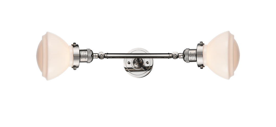 Innovations Franklin Restoration 208L-PN-G321 Bath Vanity Light 7 in. wide - Polished Nickel