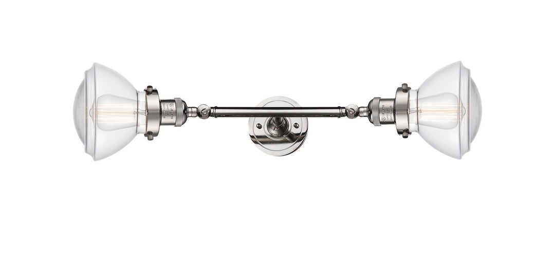 Innovations Franklin Restoration 208L-PN-G322 Bath Vanity Light 7 in. wide - Polished Nickel