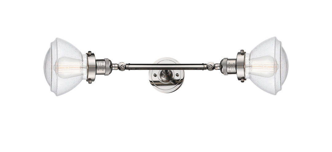 Innovations Franklin Restoration 208L-PN-G324 Bath Vanity Light 7 in. wide - Polished Nickel