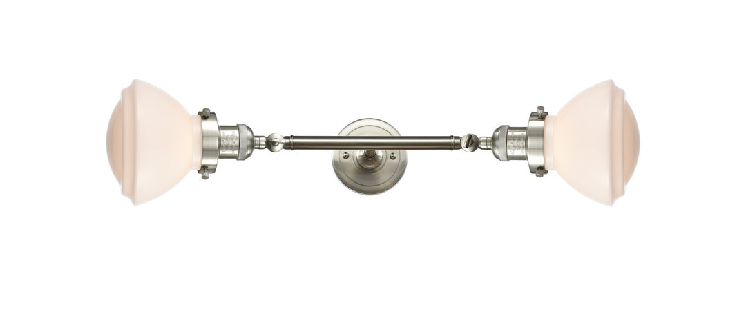 Innovations Franklin Restoration 208L-SN-G321 Bath Vanity Light 7 in. wide - Brushed Satin Nickel