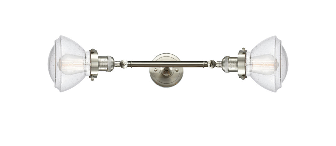 Innovations Franklin Restoration 208L-SN-G324 Bath Vanity Light 7 in. wide - Brushed Satin Nickel