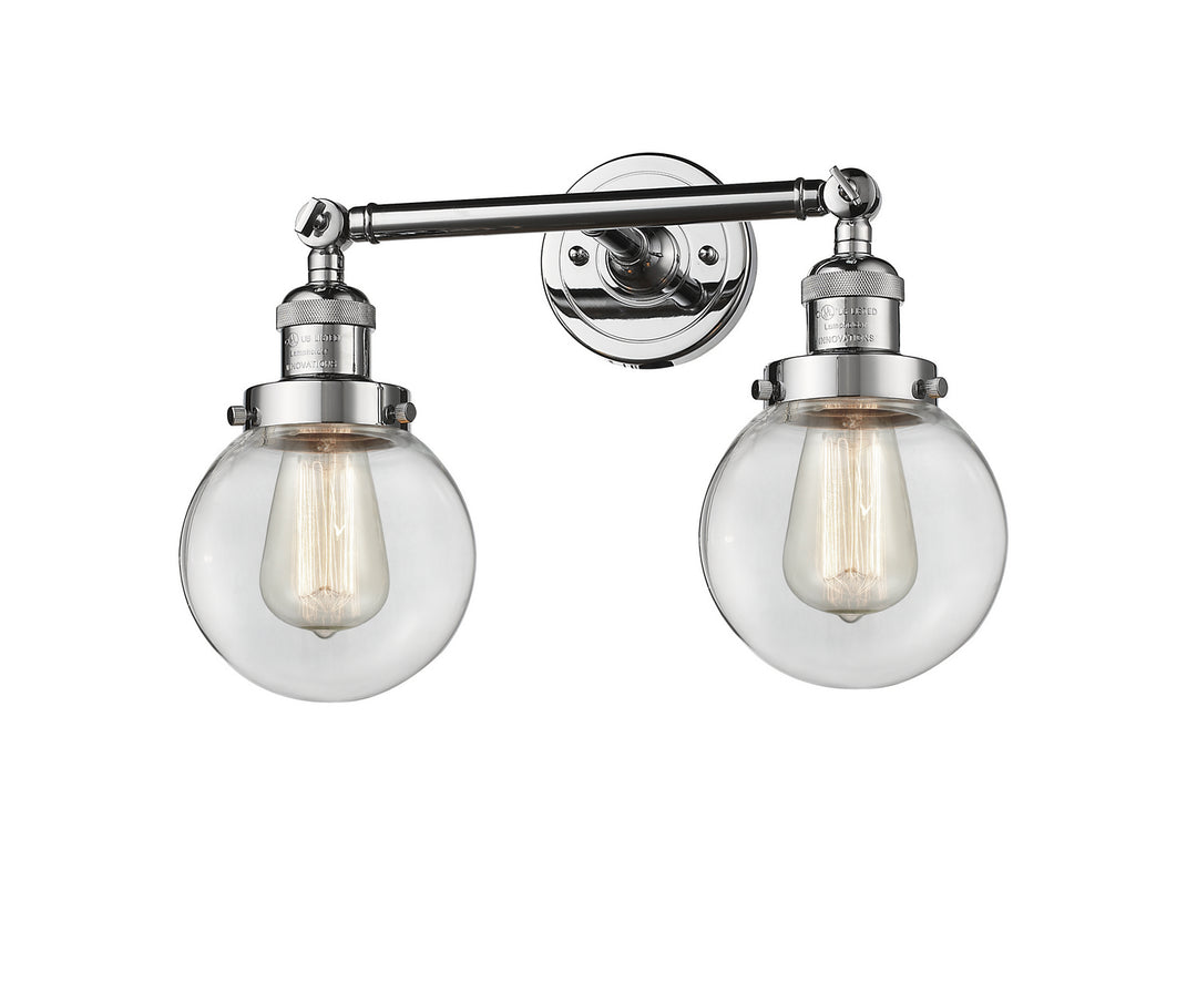 Innovations Franklin Restoration 208-PC-G202-6 Bath Vanity Light 17 in. wide - Polished Chrome