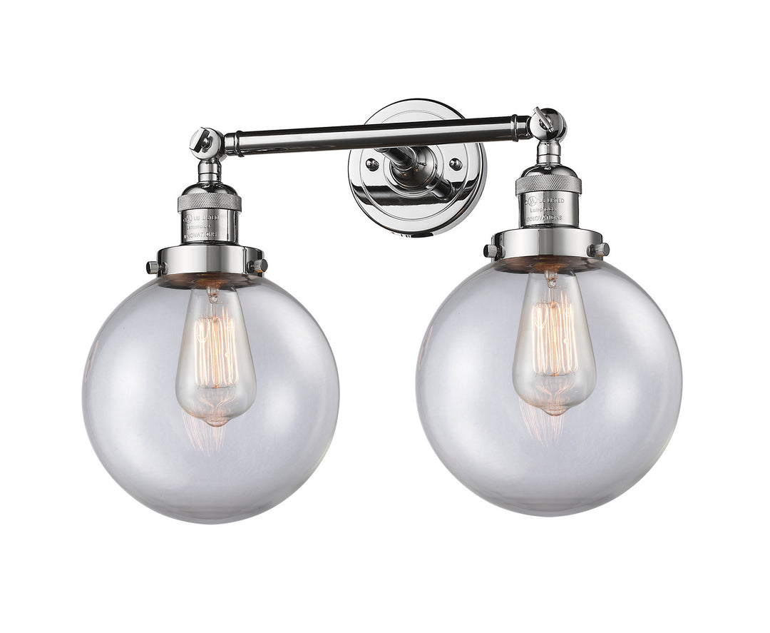Innovations Franklin Restoration 208-PC-G202-8 Bath Vanity Light 19 in. wide - Polished Chrome
