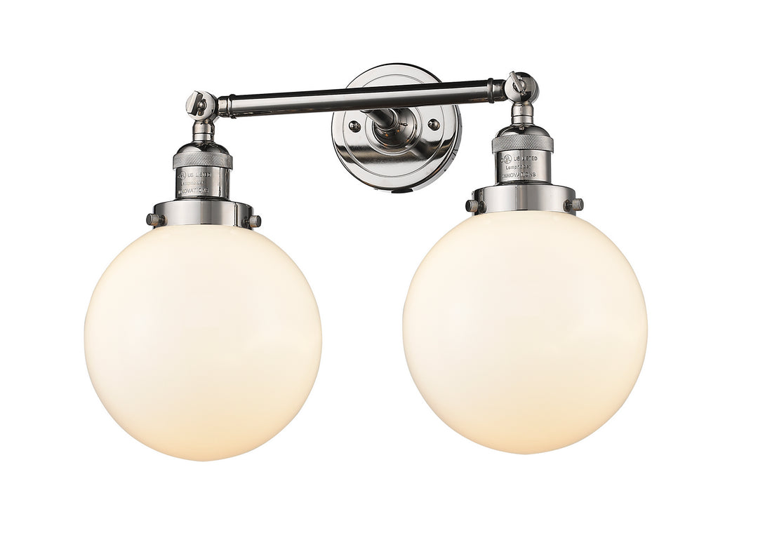 Innovations Franklin Restoration 208-PN-G201-8 Bath Vanity Light 19 in. wide - Polished Nickel