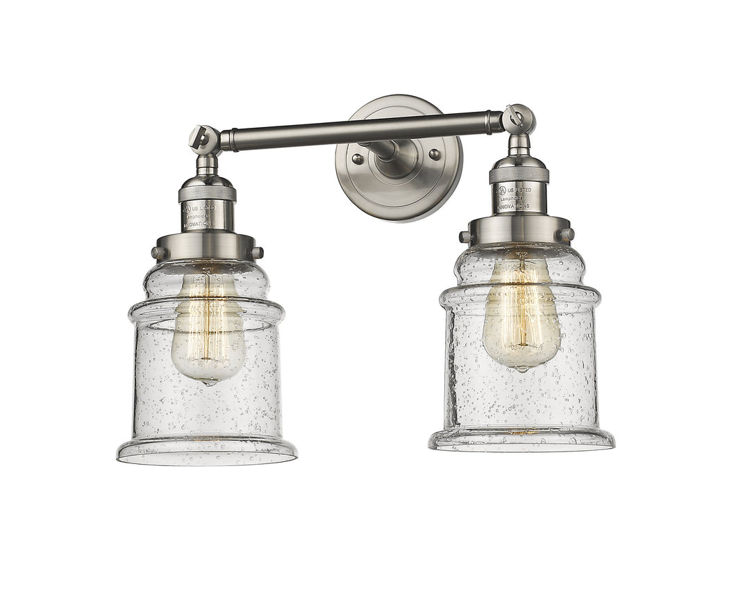 Innovations Franklin Restoration 208-SN-G184-LED Bath Vanity Light 17 in. wide - Brushed Satin Nickel