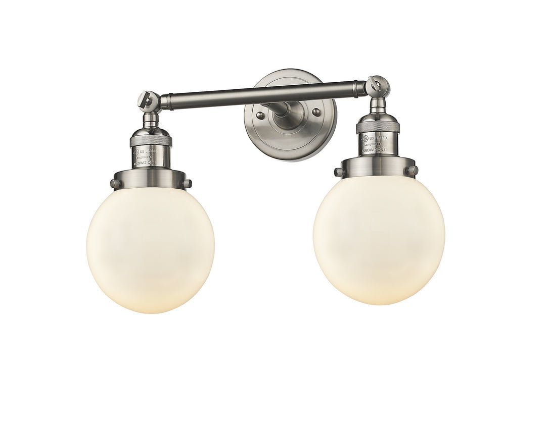 Innovations Franklin Restoration 208-SN-G201-6-LED Bath Vanity Light 17 in. wide - Brushed Satin Nickel