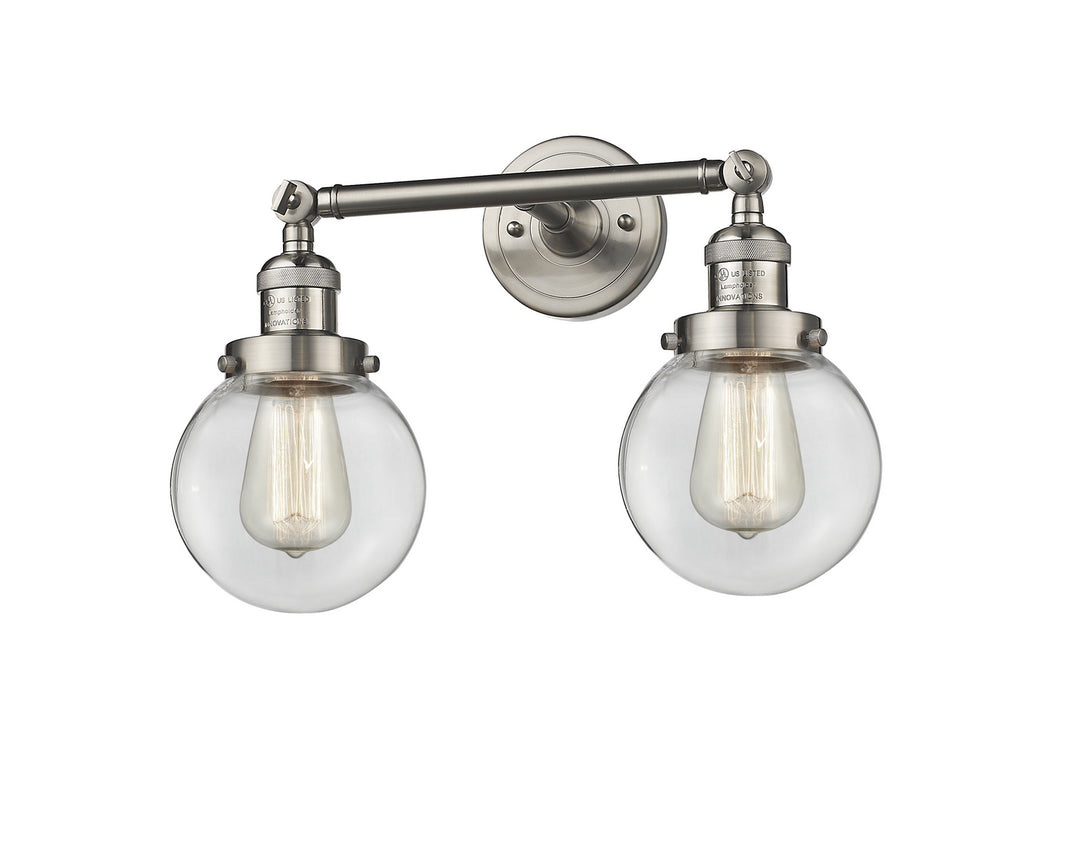 Innovations Franklin Restoration 208-SN-G202-6-LED Bath Vanity Light 17 in. wide - Brushed Satin Nickel