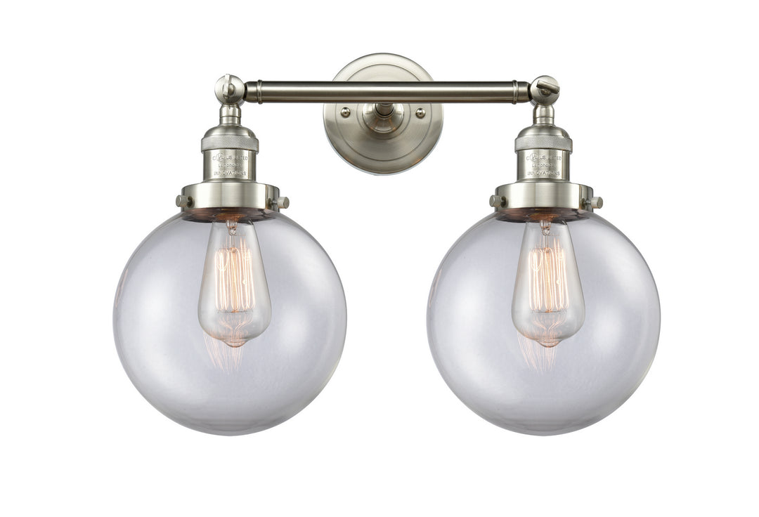 Innovations Franklin Restoration 208-SN-G202-8 Bath Vanity Light 19 in. wide - Brushed Satin Nickel