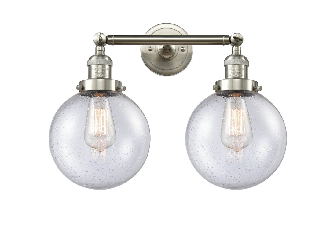 Innovations Franklin Restoration 208-SN-G204-8 Bath Vanity Light 19 in. wide - Brushed Satin Nickel