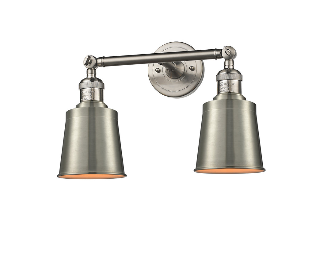 Innovations Franklin Restoration 208-SN-M9-SN Bath Vanity Light 16 in. wide - Brushed Satin Nickel