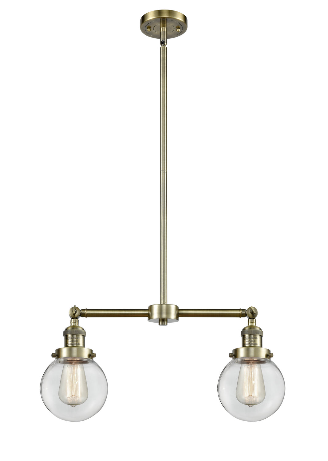 Innovations Franklin Restoration 209-AB-G202-6-LED Pendant Light - Antique Brass
