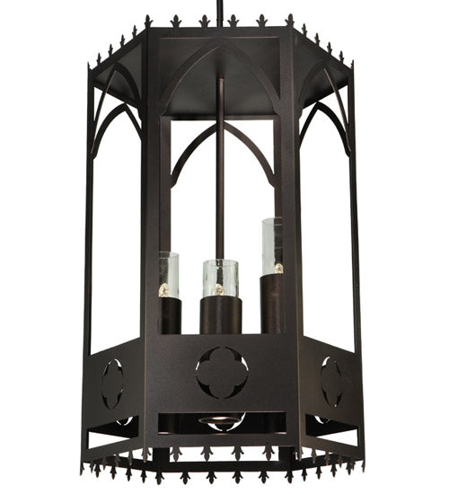 Meyda Tiffany Lighting 123232 Woolf Six Light Pendant Decor Bronze / Dark