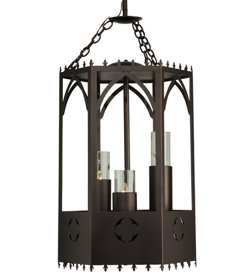 Meyda Tiffany Lighting 123233 Woolf Three Light Pendant Decor Bronze / Dark