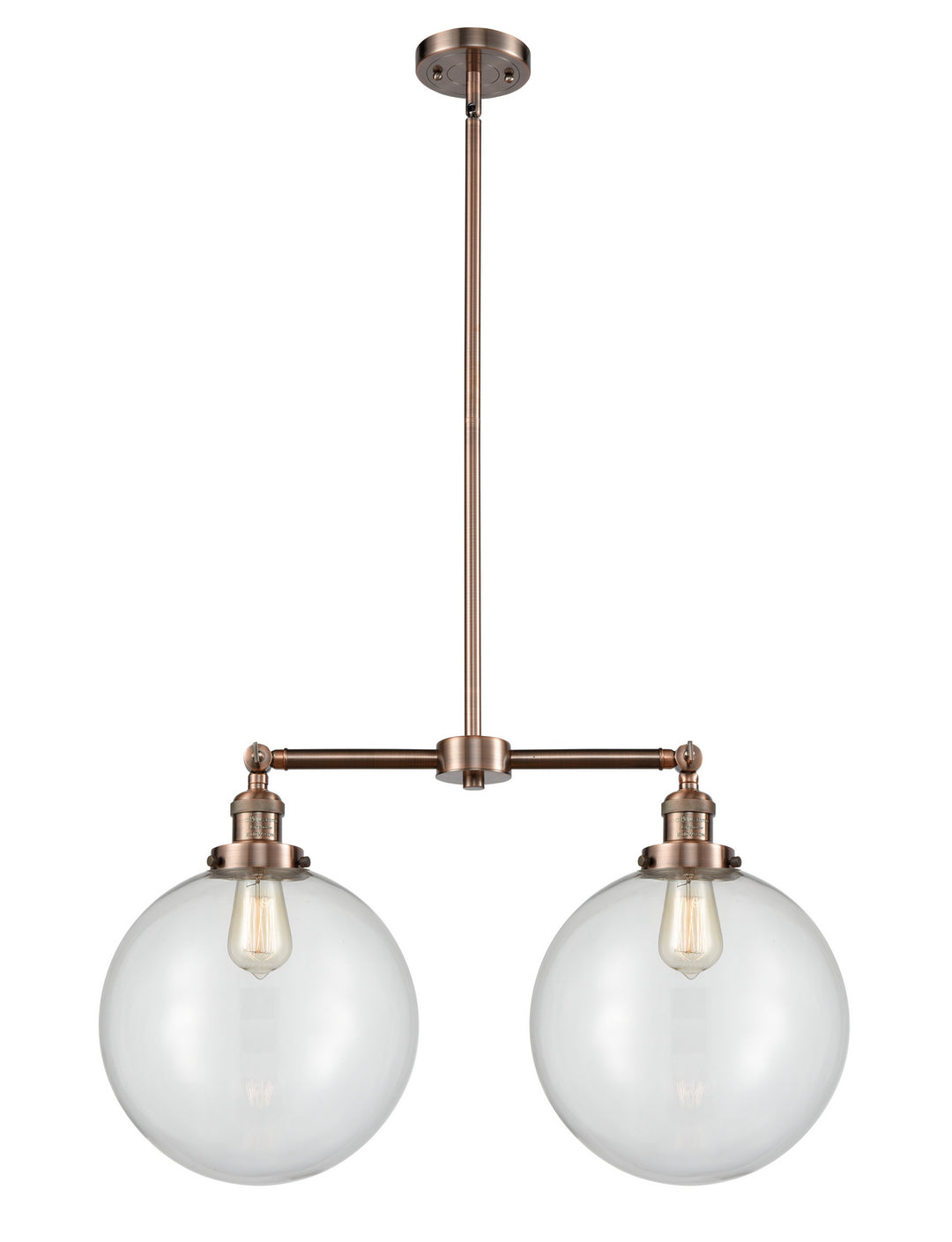 Innovations Franklin Restoration 209-AC-G202-12 Pendant Light - Antique Copper