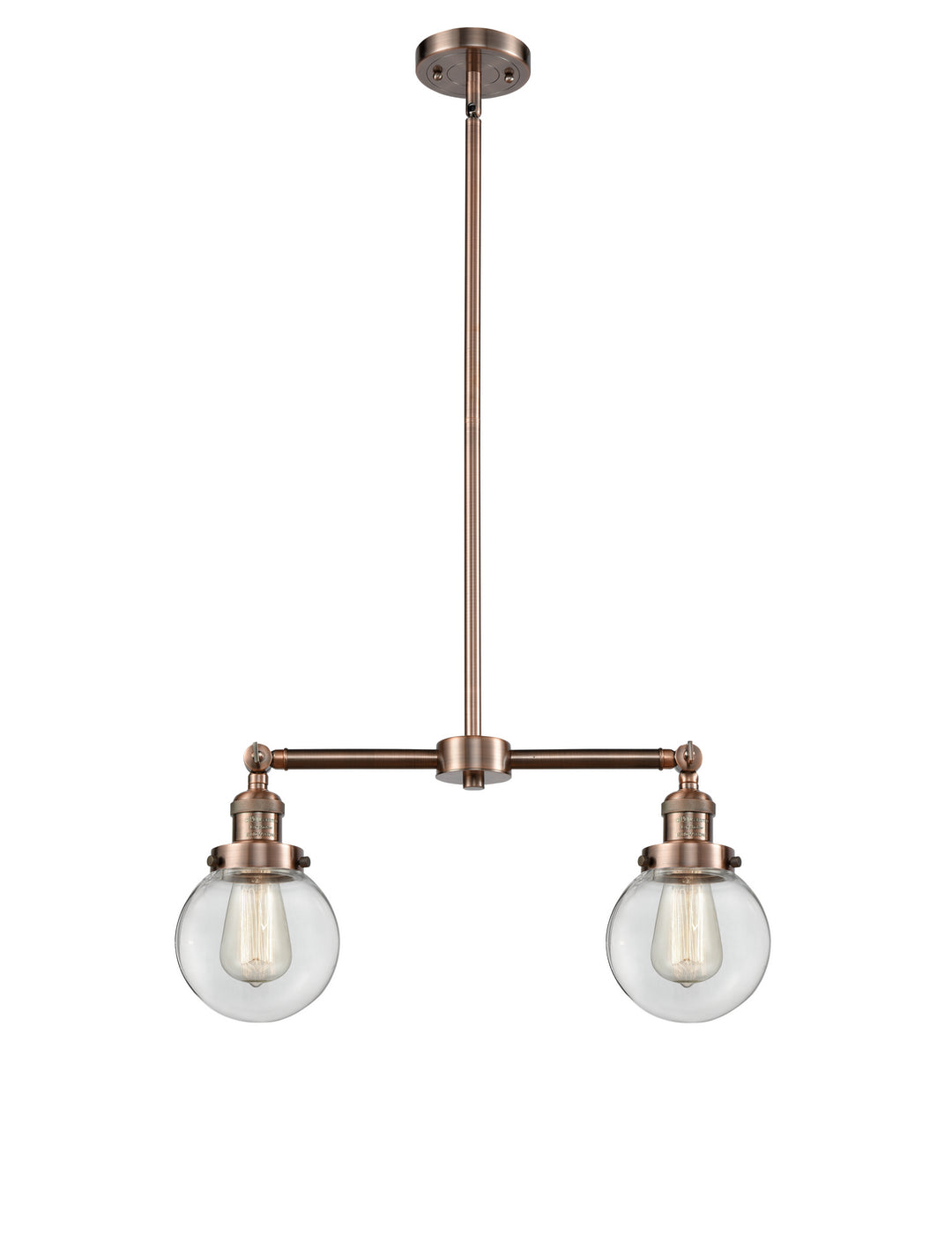 Innovations Franklin Restoration 209-AC-G202-6-LED Pendant Light - Antique Copper