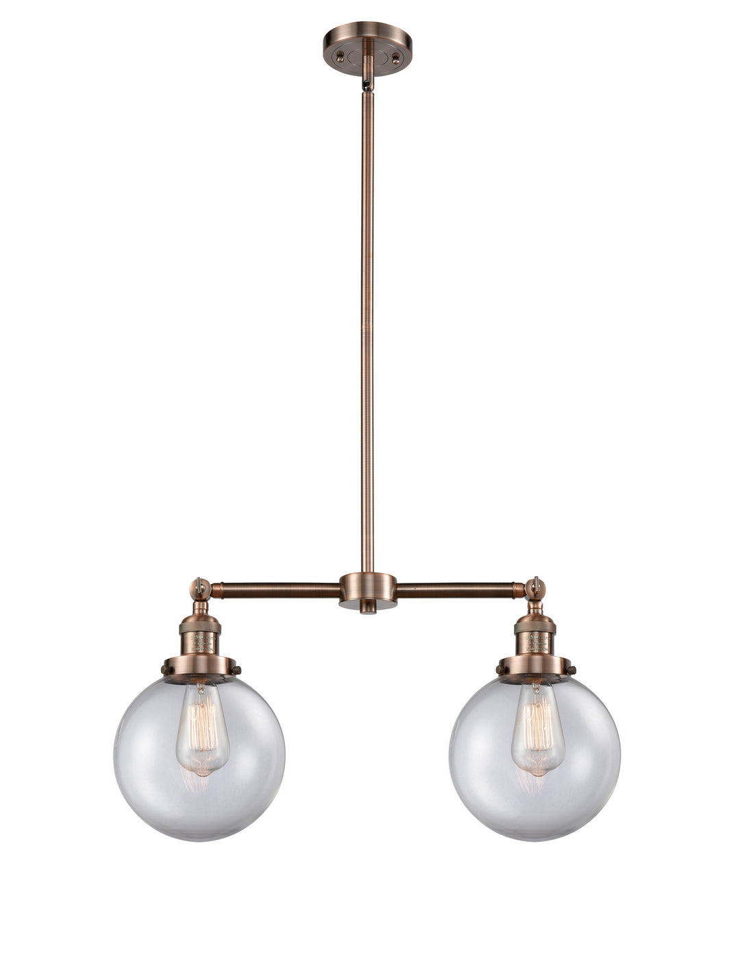 Innovations Franklin Restoration 209-AC-G202-8-LED Pendant Light - Antique Copper