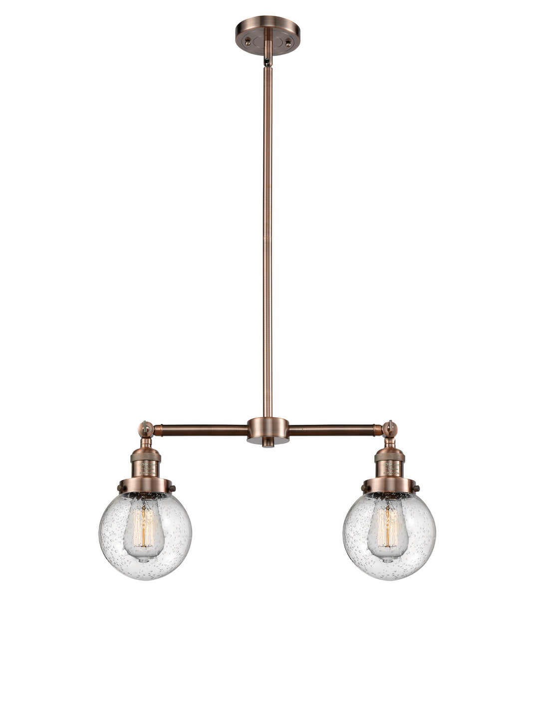 Innovations Franklin Restoration 209-AC-G204-6-LED Pendant Light - Antique Copper