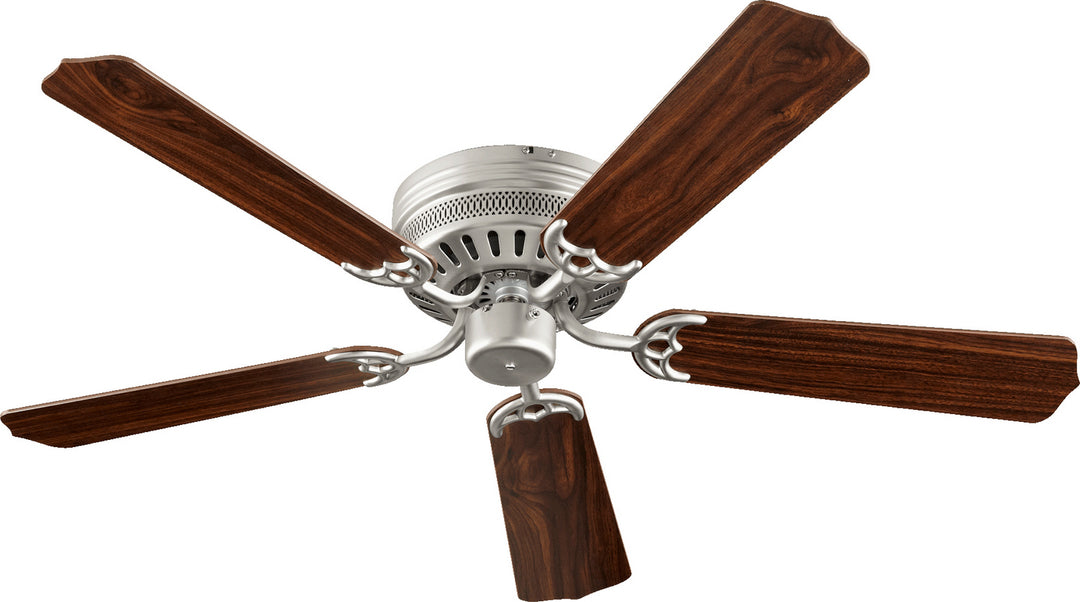 Quorum Custom Hugger 11525-65 Ceiling Fan - Satin Nickel, Silver/Walnut