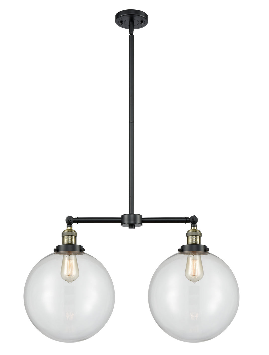 Innovations Franklin Restoration 209-BAB-G202-12 Pendant Light - Black Antique Brass