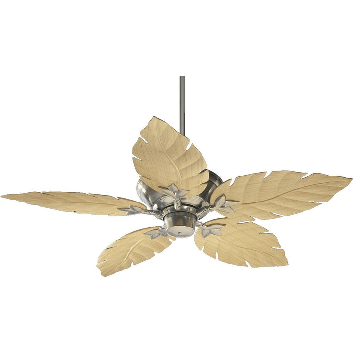 Quorum Monaco 135525-65 Ceiling Fan - Satin Nickel, Maple