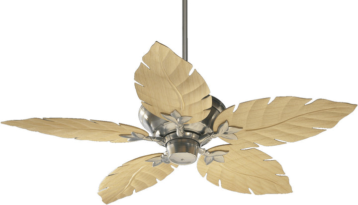 Quorum Monaco 135525-65 Ceiling Fan - Satin Nickel, Maple