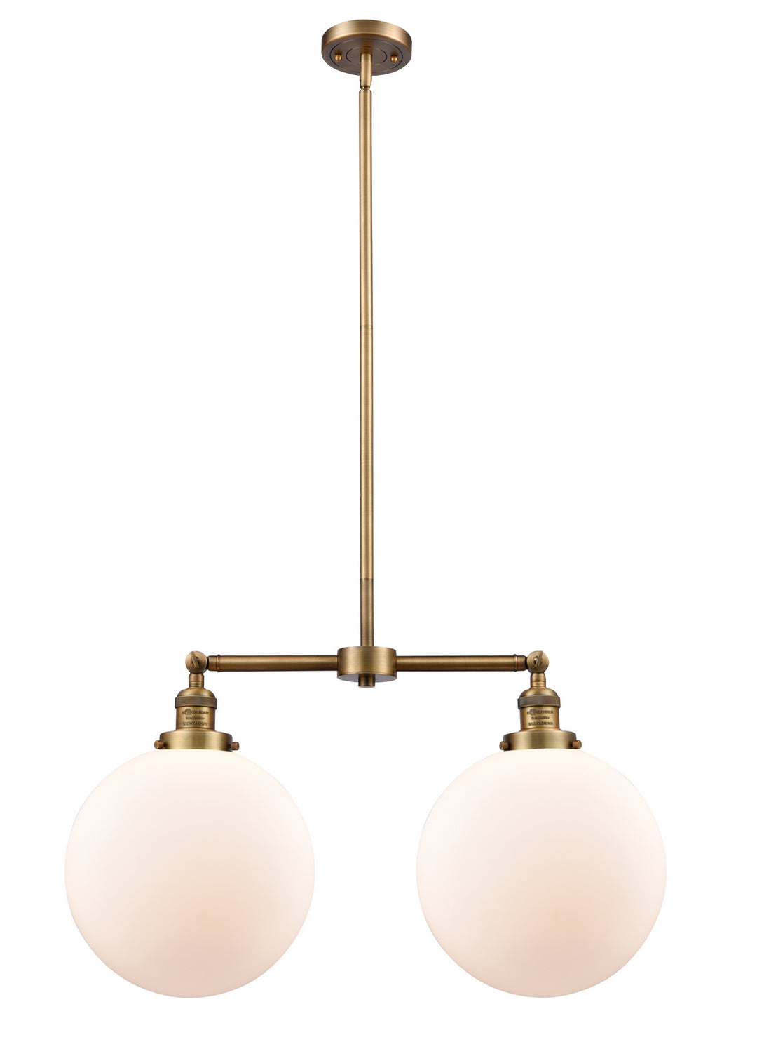 Innovations Franklin Restoration 209-BB-G201-12 Pendant Light - Brushed Brass