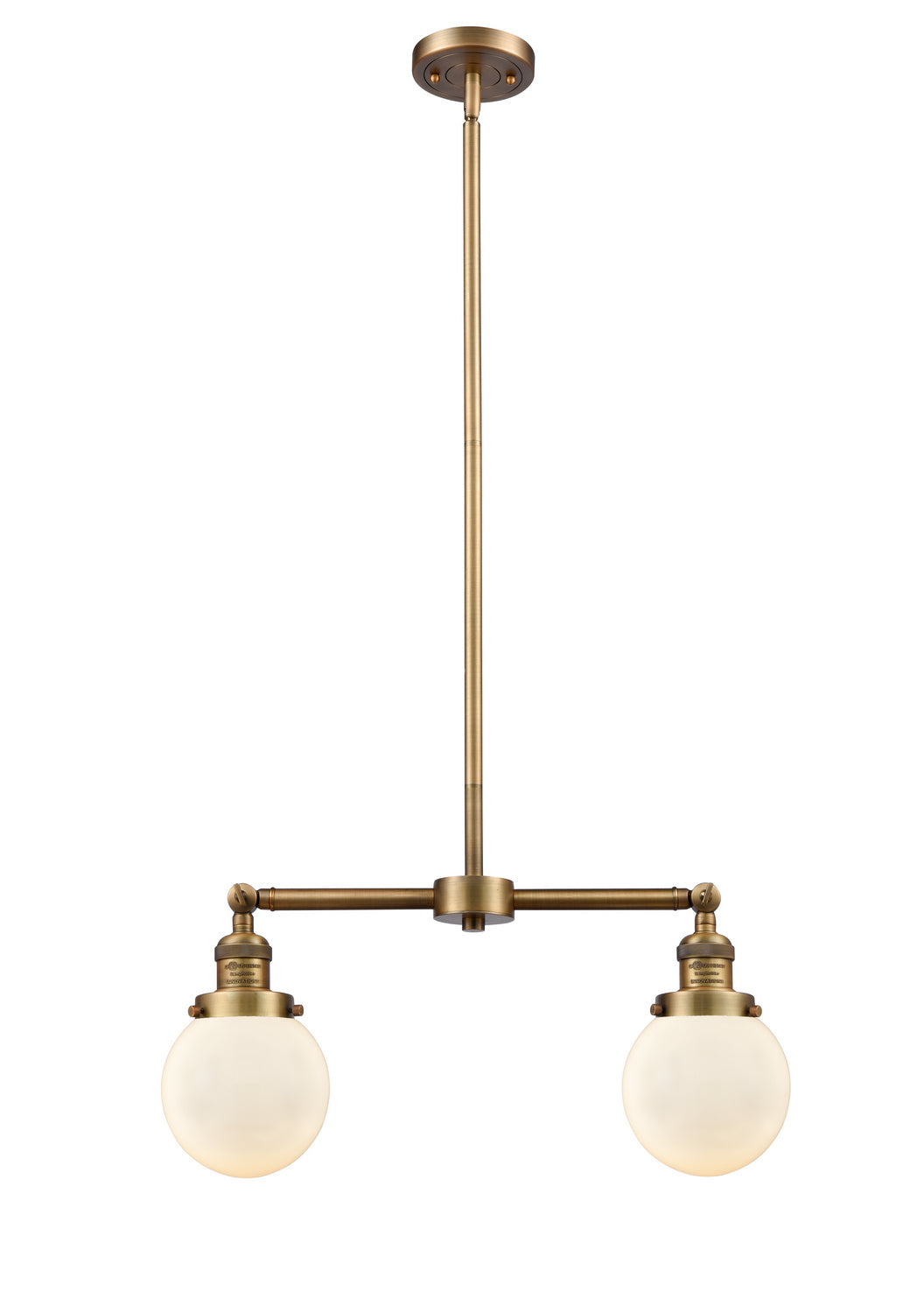 Innovations Franklin Restoration 209-BB-G201-6 Pendant Light - Brushed Brass
