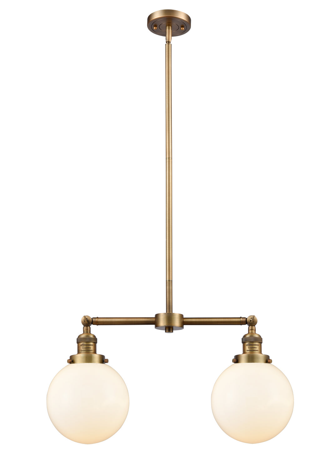 Innovations Franklin Restoration 209-BB-G201-8 Pendant Light - Brushed Brass