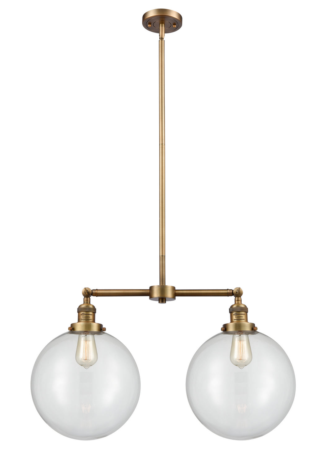 Innovations Franklin Restoration 209-BB-G202-12-LED Pendant Light - Brushed Brass