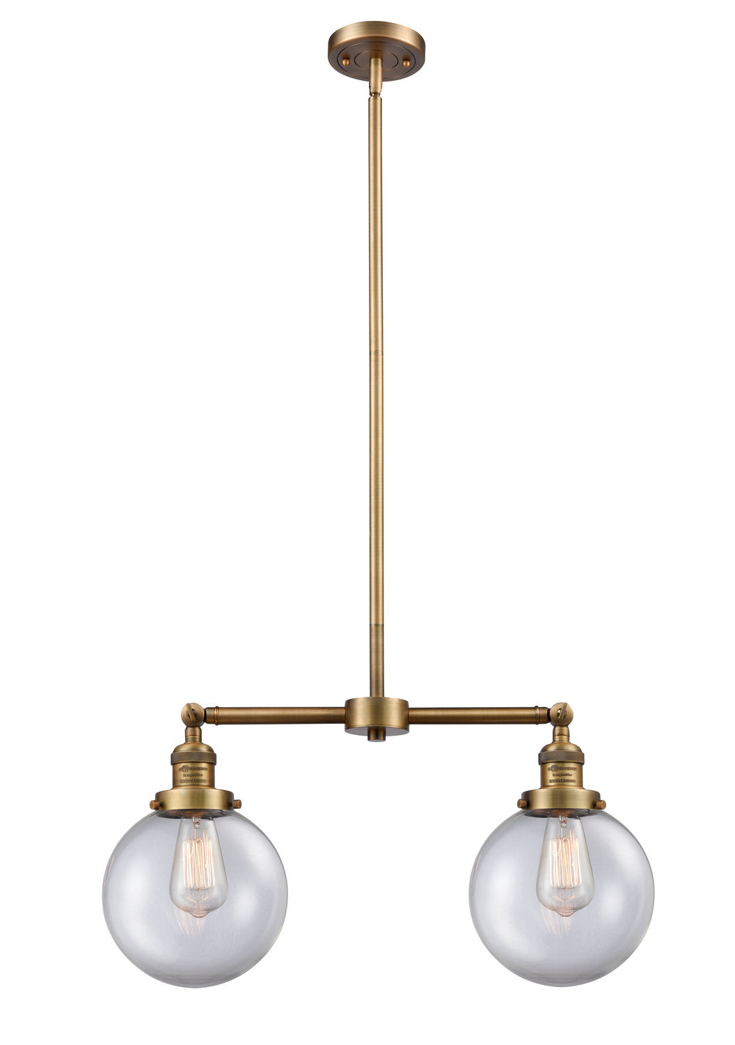 Innovations Franklin Restoration 209-BB-G202-8 Pendant Light - Brushed Brass