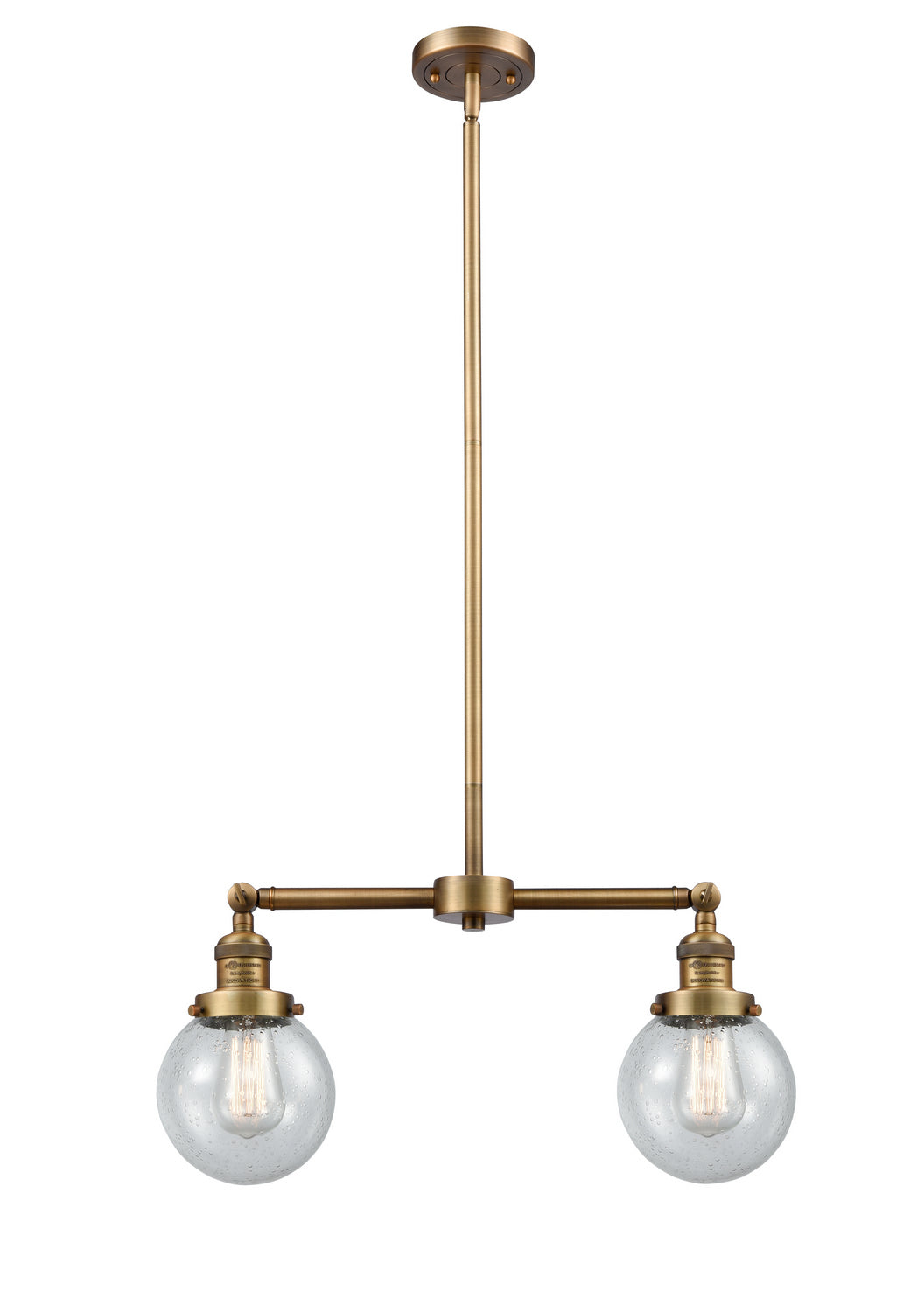 Innovations Franklin Restoration 209-BB-G204-6 Pendant Light - Brushed Brass