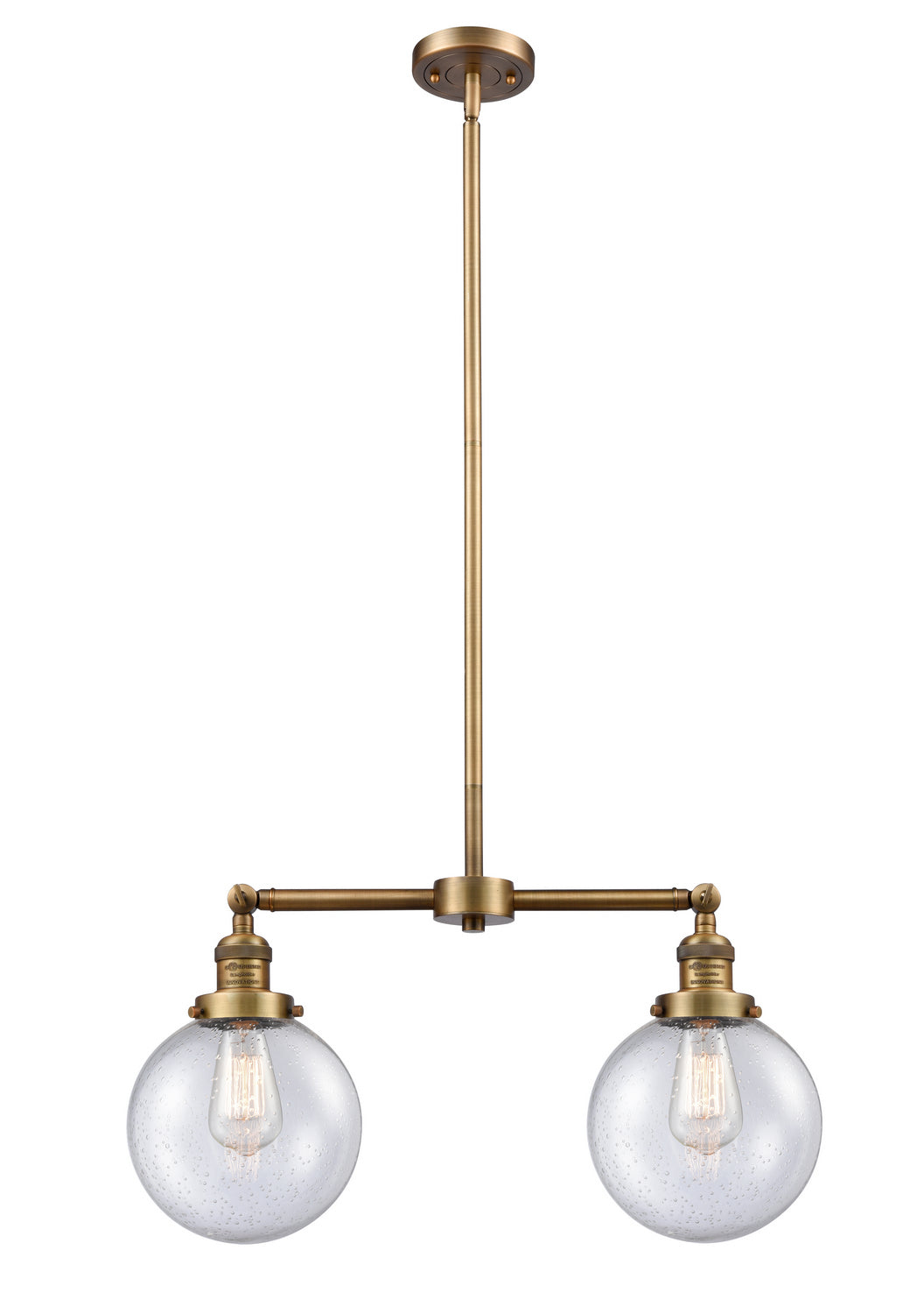 Innovations Franklin Restoration 209-BB-G204-8 Pendant Light - Brushed Brass