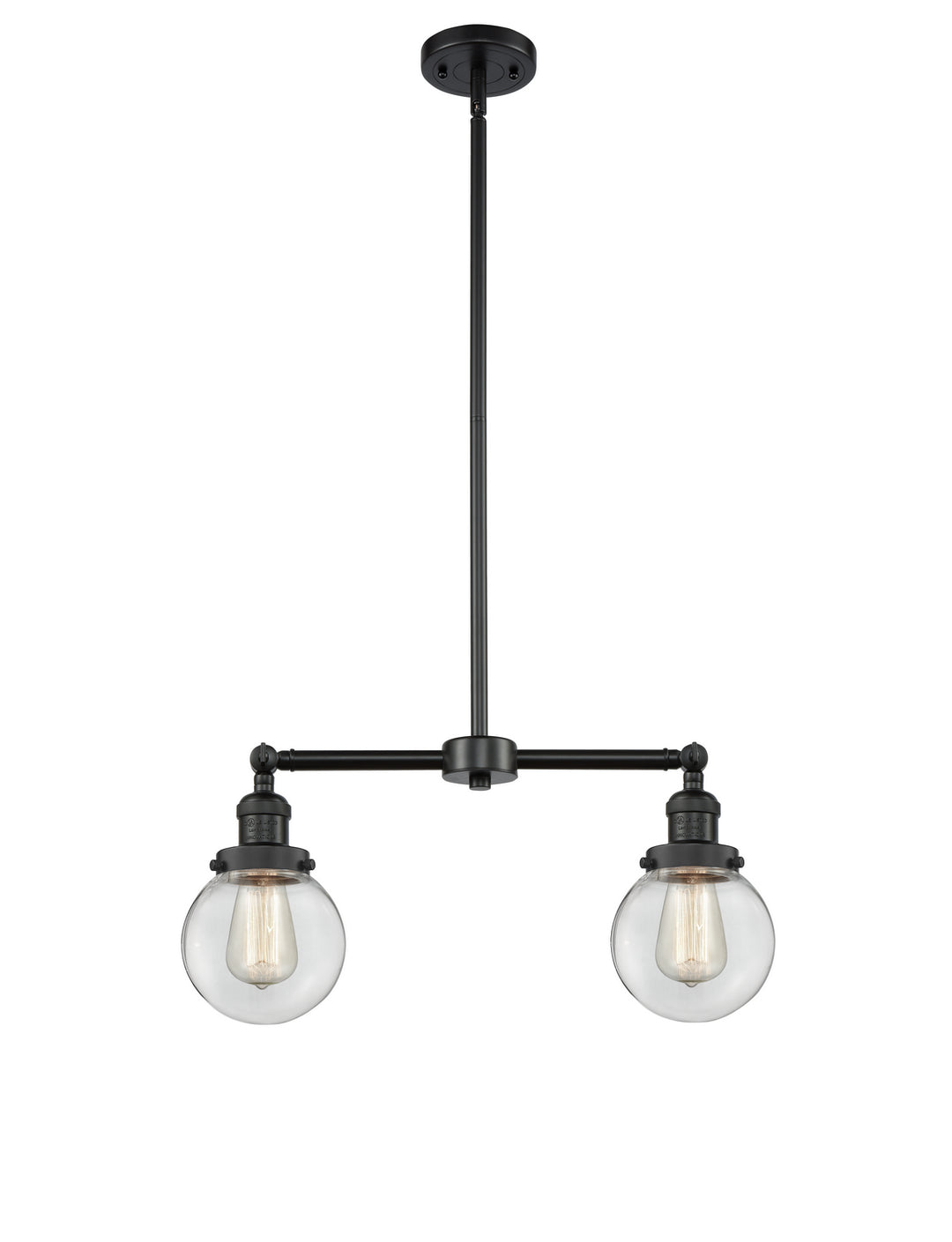 Innovations Franklin Restoration 209-BK-G202-6-LED Pendant Light - Matte Black