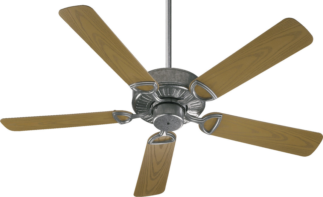 Quorum Estate Patio 143525-9 Ceiling Fan 72 in. - Galvanized, Medium Oak