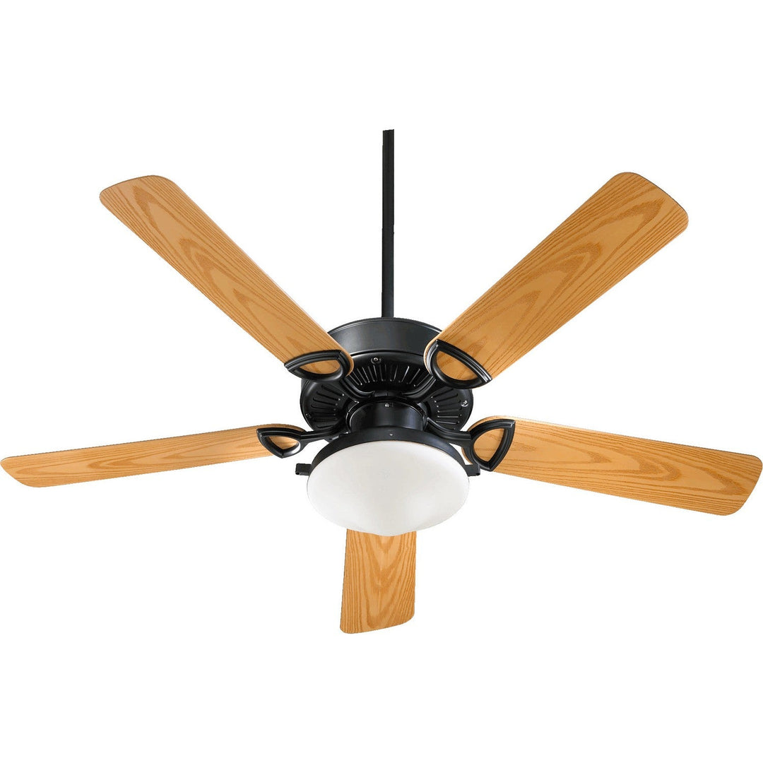 Quorum Estate Patio 143525-959 Ceiling Fan - Matte Black, Medium Oak