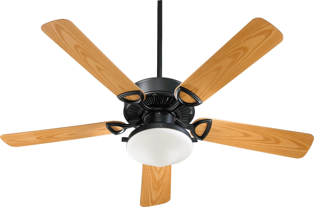 Quorum Estate Patio 143525-959 Ceiling Fan - Matte Black, Medium Oak