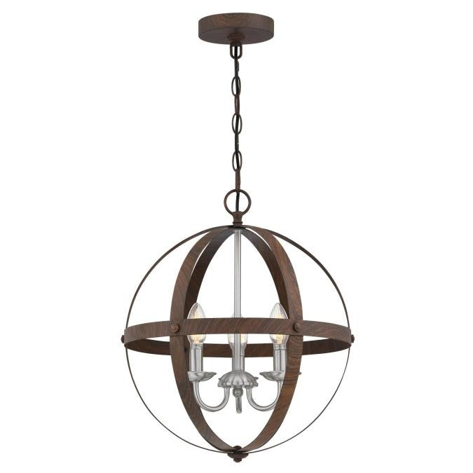 Westinghouse Stella Mira 6116000 Chandelier Light - Walnut With Brushed Nickel Accents