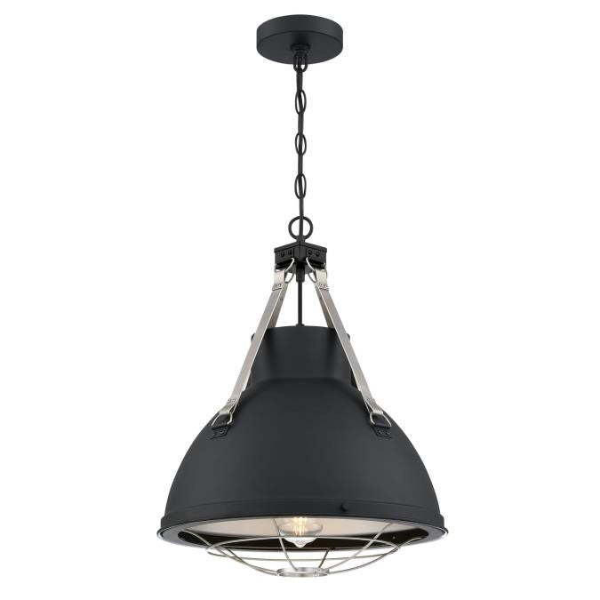 Westinghouse Bartley 6116300 Pendant Light - Matte Black With Dark Pewter Accents