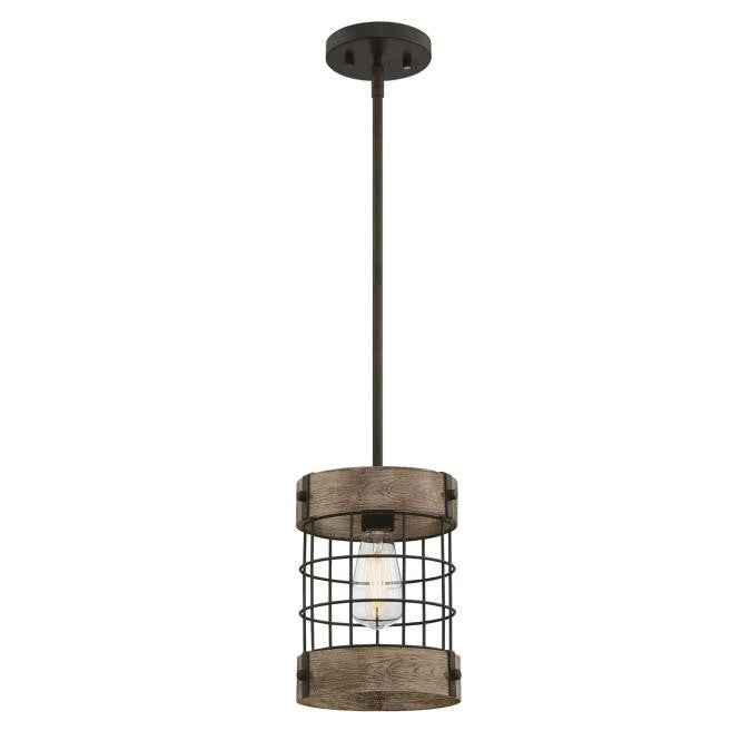 Westinghouse Langston 6118000 Pendant Light - Oil Rubbed Bronze With Vintage Pine Accents