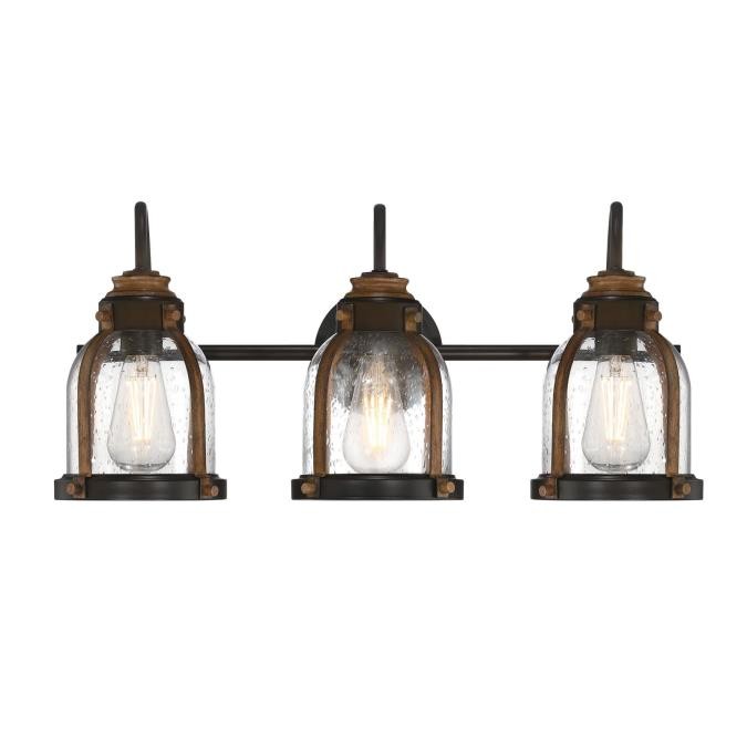 Westinghouse Cindy 6118200 Bath Vanity Light 11 in. wide - Oil Rubbed Bronze And Barnwood