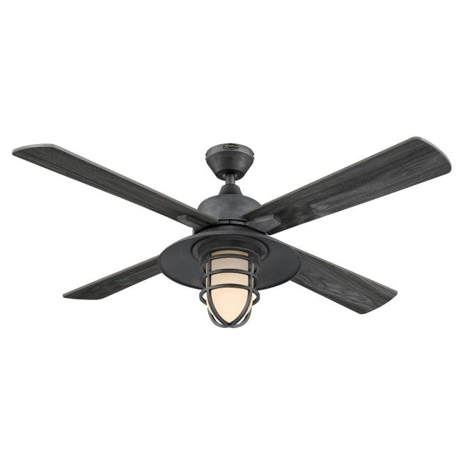 Westinghouse Porto 7307000 Ceiling Fan - Distressed Aluminum, Charcoal / Rustic Birch/