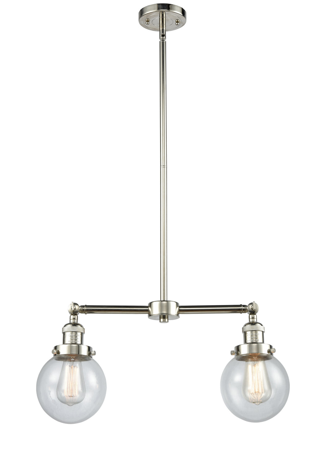 Innovations Franklin Restoration 209-PN-G202-6-LED Pendant Light - Polished Nickel