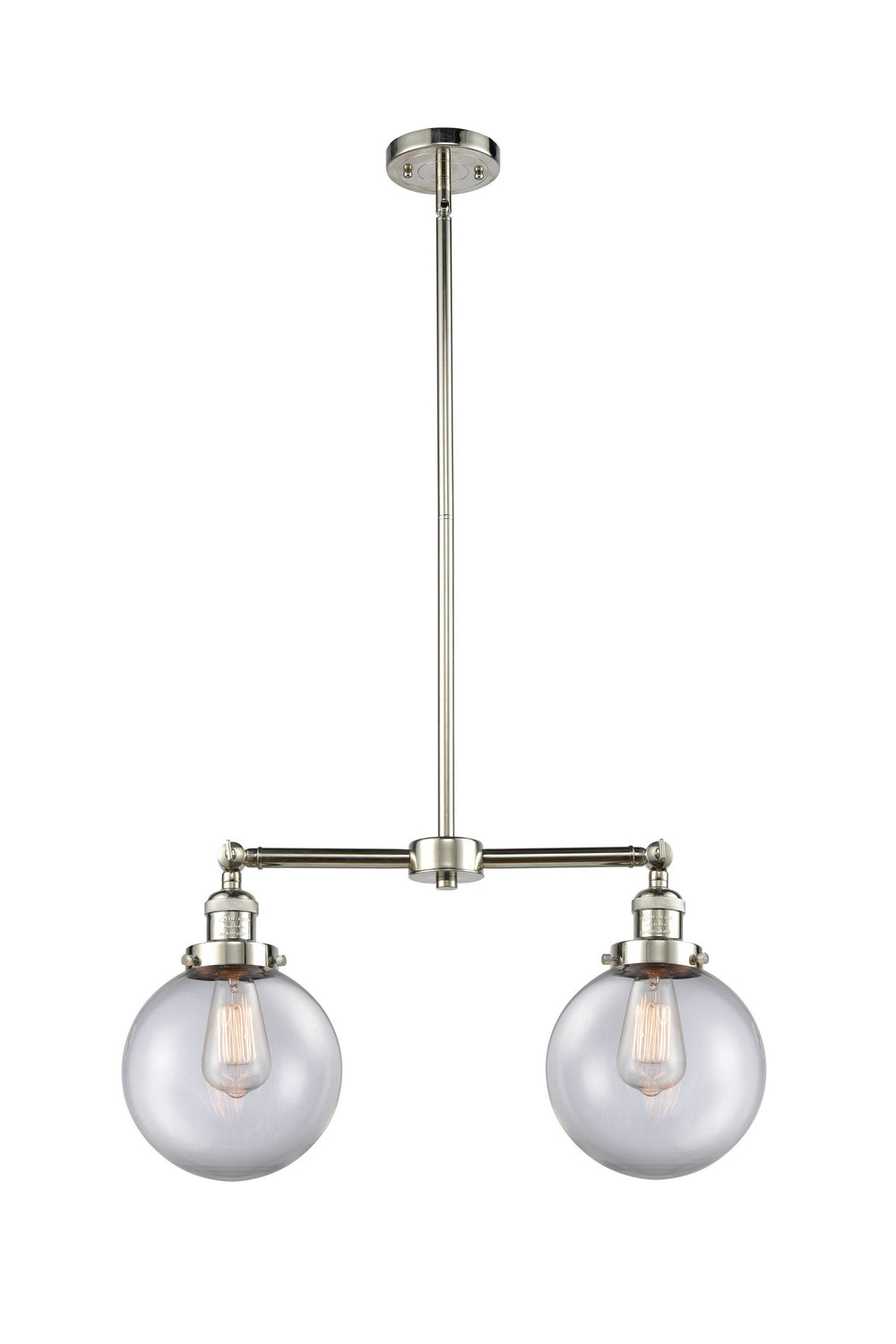 Innovations Franklin Restoration 209-PN-G202-8-LED Pendant Light - Polished Nickel