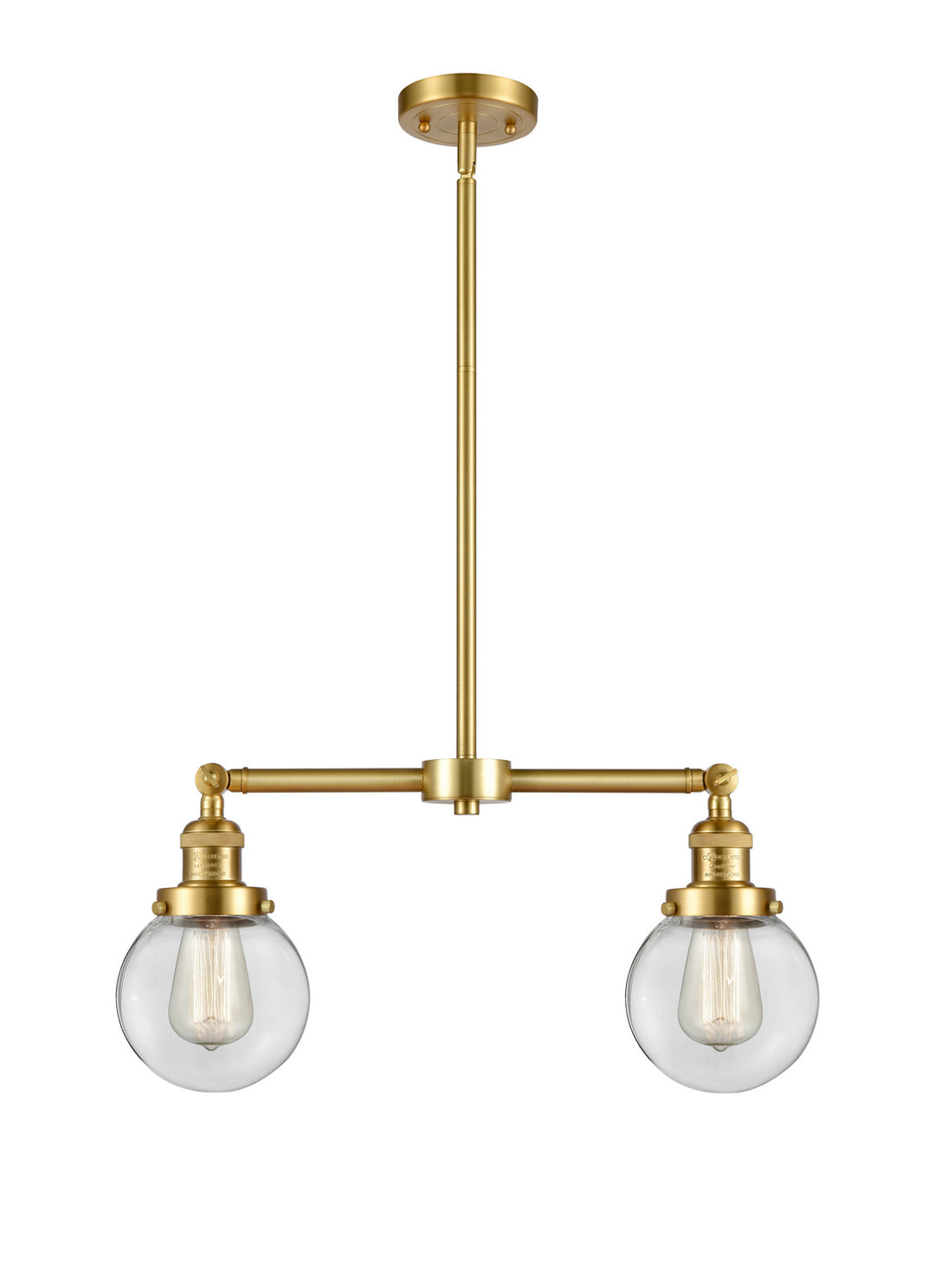 Innovations Franklin Restoration 209-SG-G202-6 Pendant Light - Satin Gold