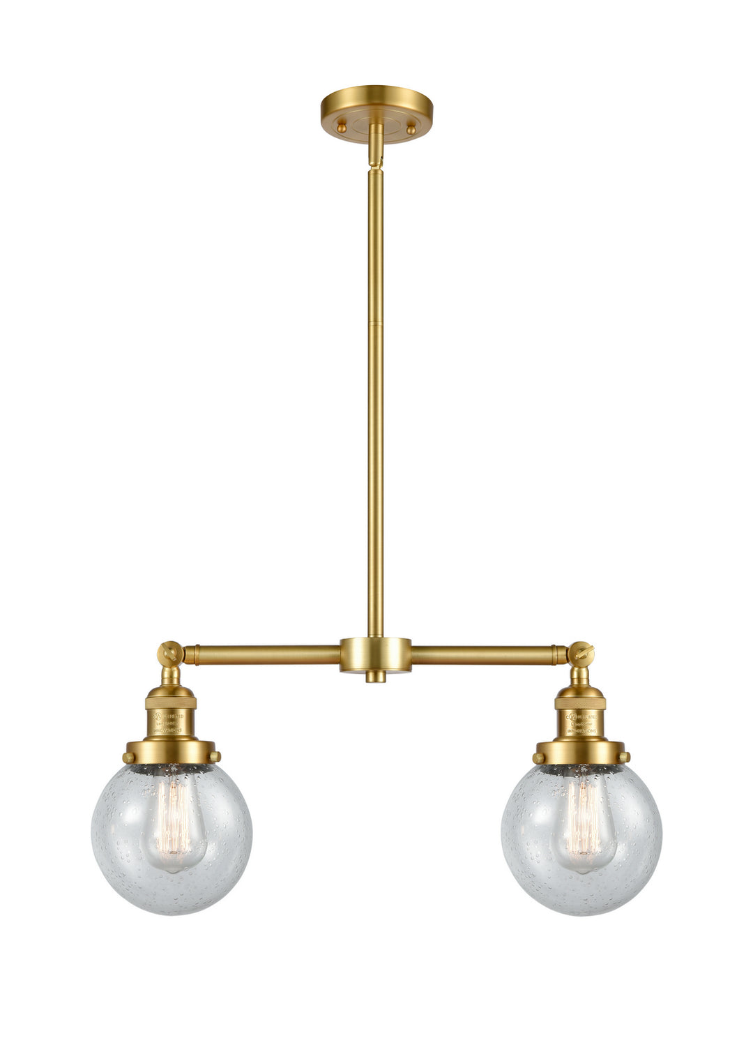 Innovations Franklin Restoration 209-SG-G204-6-LED Pendant Light - Satin Gold